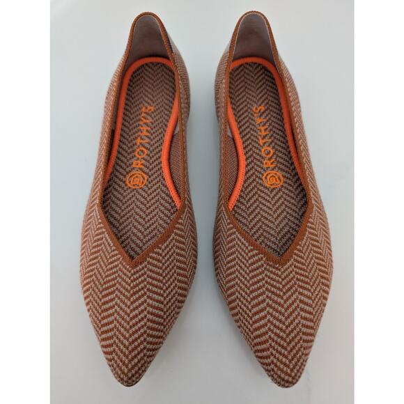 Limited Edition Rothy's The Point - Camel Herringbone Knit Wool (8.5) Retired - Picture 3 of 10